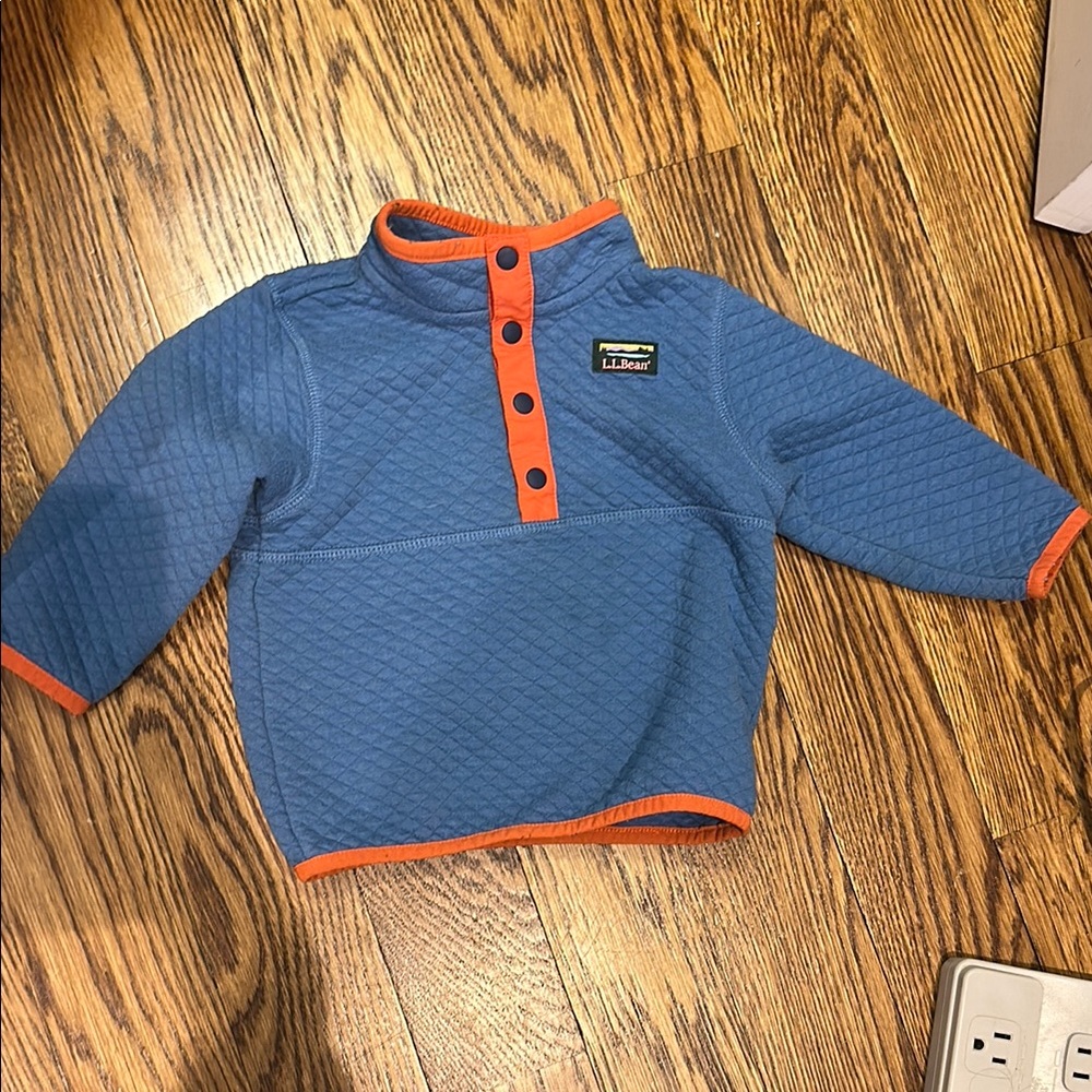 L.L. Bean Kids Blue and Orange Quilted Top